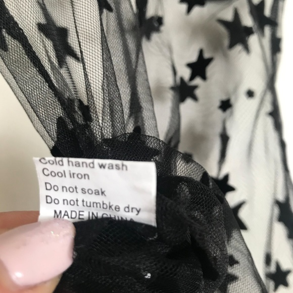 New SHEER VELVET STARS BODY SUIT S/XS - Picture 6 of 8